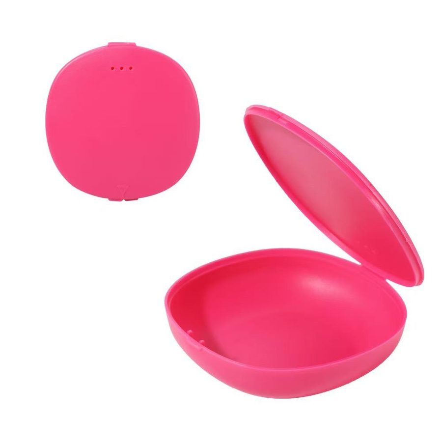 Rose red hard storage case, open