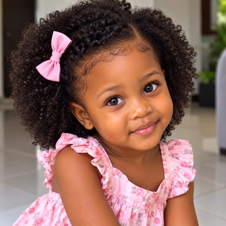 Illustration: toddler with full curly hair after Goiple Chebe